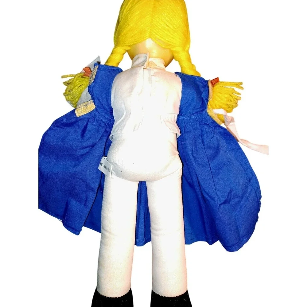 Vintage Swiss Miss Plush Doll Blonde‎ Yarn Braids Blue Sleep Eyes Smith & Margol